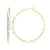 Thumbnail Image 1 of 1/6 CT. T.W. Diamond Hoop Earrings in Sterling Silver with Yellow Rhodium Plate