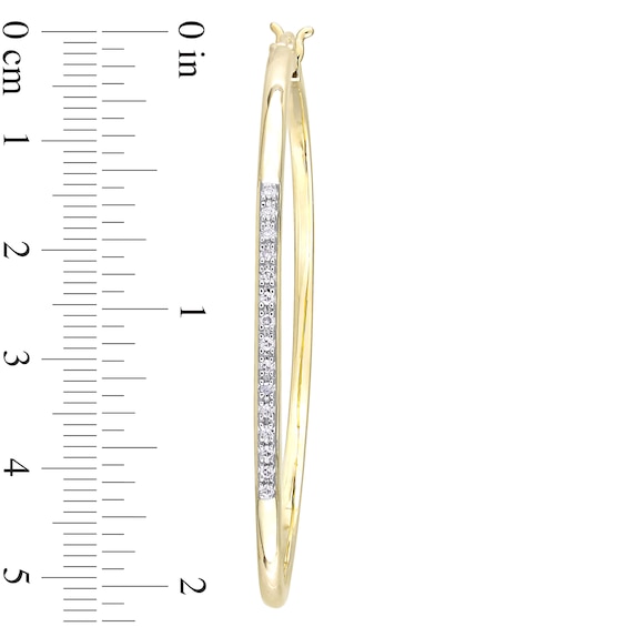1/6 CT. T.w. Diamond Hoop Earrings in Sterling Silver with Yellow Rhodium Plate