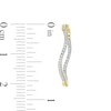 Thumbnail Image 3 of 1/4 CT. T.W. Diamond Wavy Inside-Out Hoop Earrings in 10K Gold