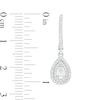 Thumbnail Image 2 of 1/2 CT. T.W. Pear-Shaped Diamond Double Frame Drop Earrings in 10K White Gold