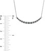 Thumbnail Image 3 of 3/8 CT. T.W. Enhanced Black and White Diamond Curved Bar Necklace in Sterling Silver