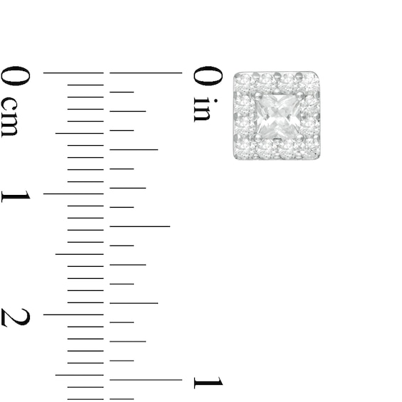 Vera Wang Men 1 CT. T.w. Square-Cut Diamond Frame Stud Earrings in 10K White Gold