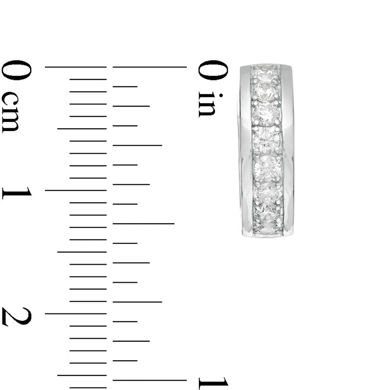 Main Image 3 of Vera Wang Men 5/8 CT. T.W. Diamond Huggie Hoop Earrings in Sterling Silver and Black Rhodium