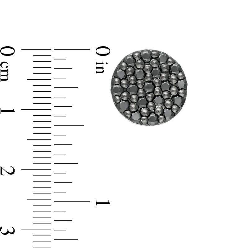 Vera Wang Men 3/4 CT. T.W. Composite Black Diamond Round Stud Earrings in Sterling Silver and Black Rhodium