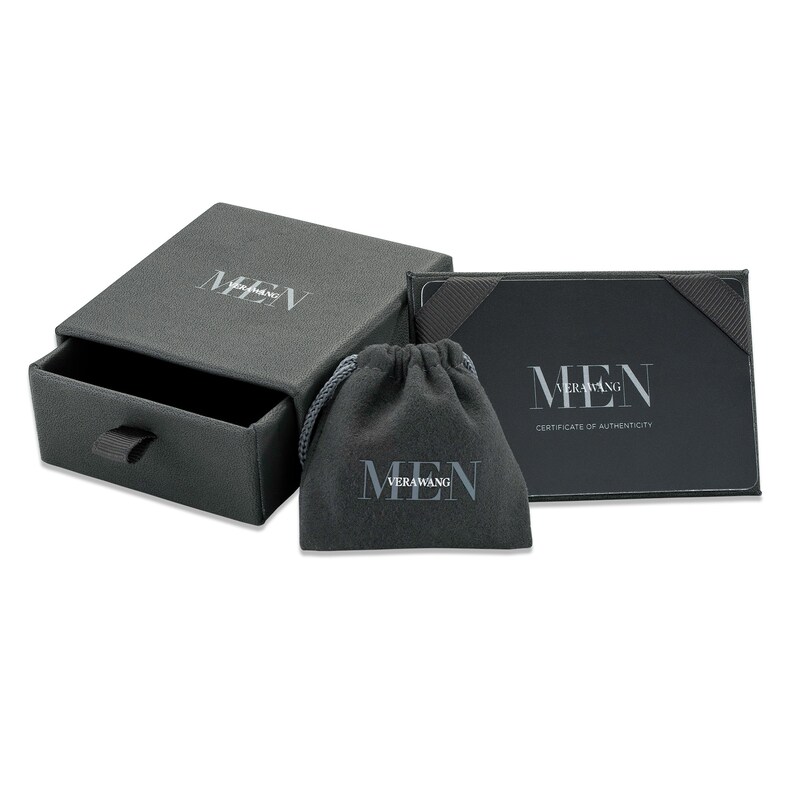 Vera Wang Men 3/4 CT. T.W. Composite Black Diamond Round Stud Earrings in Sterling Silver and Black Rhodium