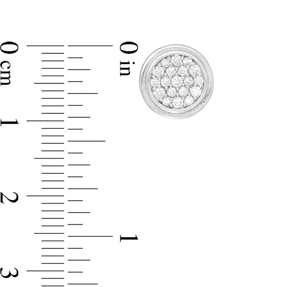 Vera Wang Men 1/2 CT. T.w. Composite Diamond Stepped Border Round Stud Earrings in Sterling Silver