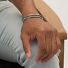 Thumbnail Image 2 of Vera Wang Men 8.0mm Oxidized Textured Cuff in Sterling Silver - 8.5"