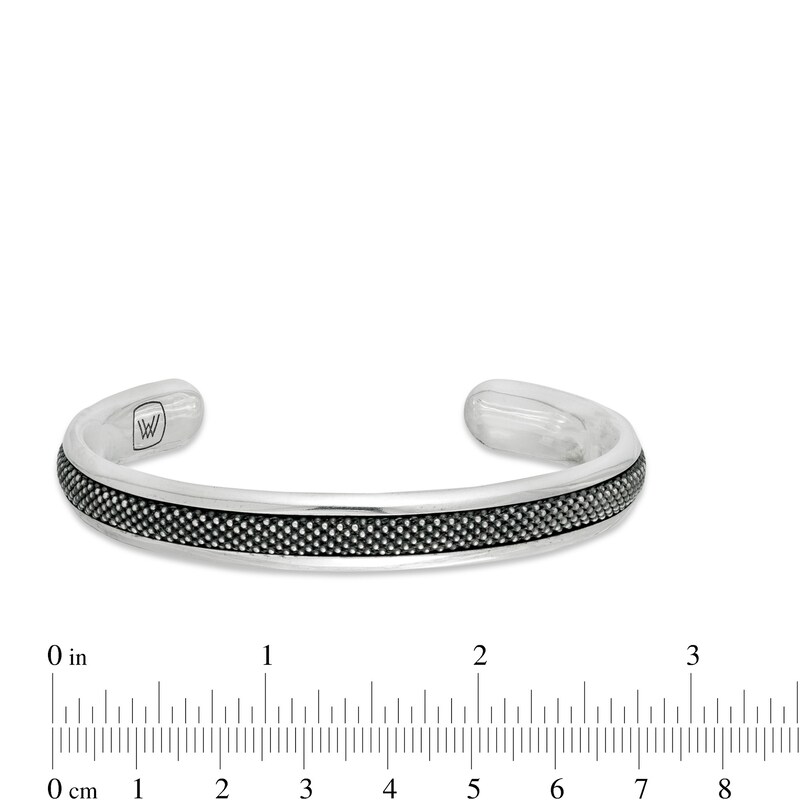 Main Image 3 of Vera Wang Men 8.0mm Oxidized Textured Cuff in Sterling Silver - 8.5"