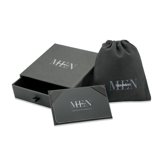 Vera Wang Men 8.0mm Oxidized Textured Cuff in Sterling Silver - 8.5"