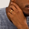 Thumbnail Image 2 of Men's 8.0mm Hammered Wedding Band in Stainless Steel with Yellow IP - Size 10