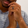 Thumbnail Image 2 of 8.0mm Brick Pattern Wedding Band in Stainless Steel and Black IP - Size 10