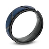 Thumbnail Image 3 of 8.0mm Geometric Pattern Wedding Band in Black and Blue IP Tantalum - Size 10