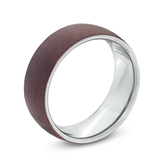 8.0mm Brushed Low Dome Wedding Band in Bronze IP Tantalum - Size 10