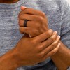 Thumbnail Image 2 of Men's 8.0mm Wood Grain Textured Wedding Band in Black IP Tantalum - Size 10