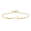 Thumbnail Image 1 of Curved Sideways Cross Bolo Bracelet in 10K Gold - 9.25"