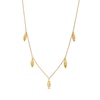 Thumbnail Image 1 of Adjustable Leaf Drop Station Choker Necklace in 10K Gold - 16"