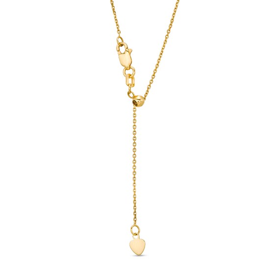 Adjustable Leaf Drop Station Choker Necklace in 10K Gold - 16"