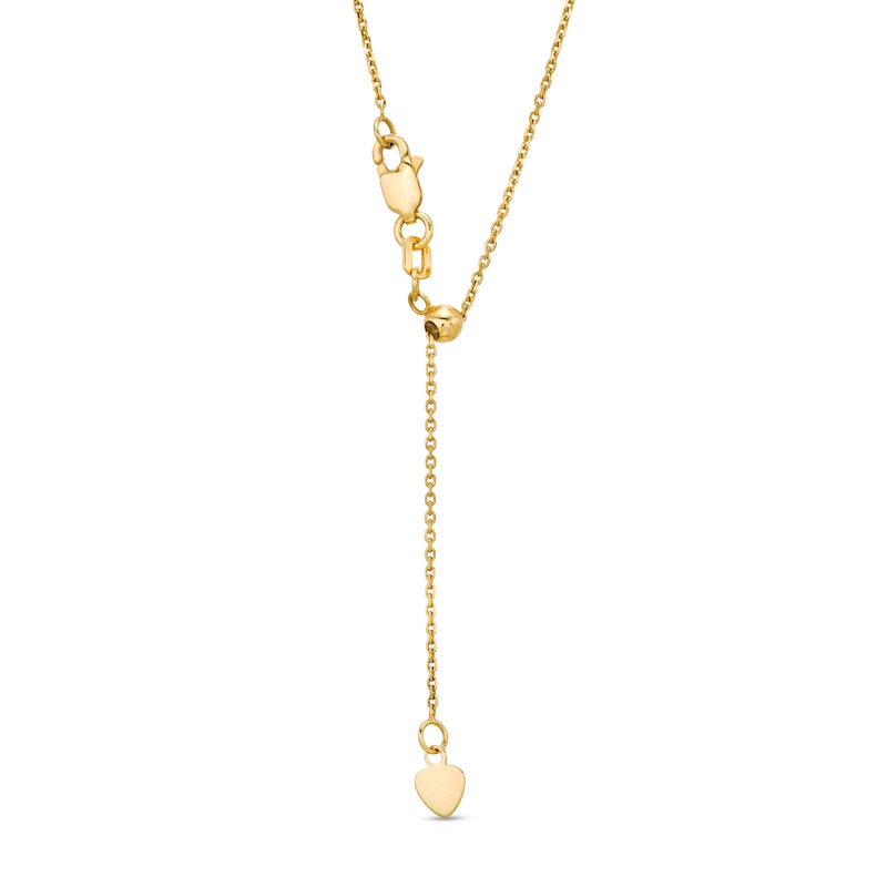 Main Image 3 of Adjustable Leaf Drop Station Choker Necklace in 10K Gold - 16"