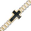 Thumbnail Image 1 of Made in Italy Lab-Created Onyx Sideways Cross Link Bracelet in 10K Gold - 8.5"