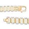Thumbnail Image 3 of Made in Italy Lab-Created Onyx Sideways Cross Link Bracelet in 10K Gold - 8.5"