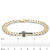Thumbnail Image 4 of Made in Italy Lab-Created Onyx Sideways Cross Link Bracelet in 10K Gold - 8.5"