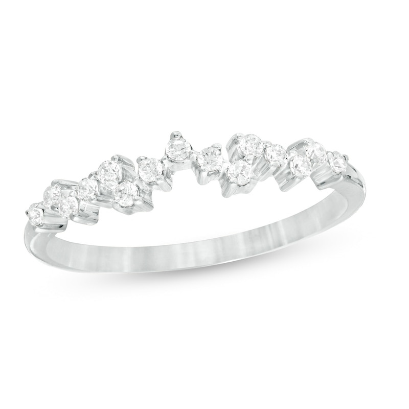 Main Image 1 of 1/5 CT. T.W. Diamond Scatter Anniversary Band in 10K White Gold
