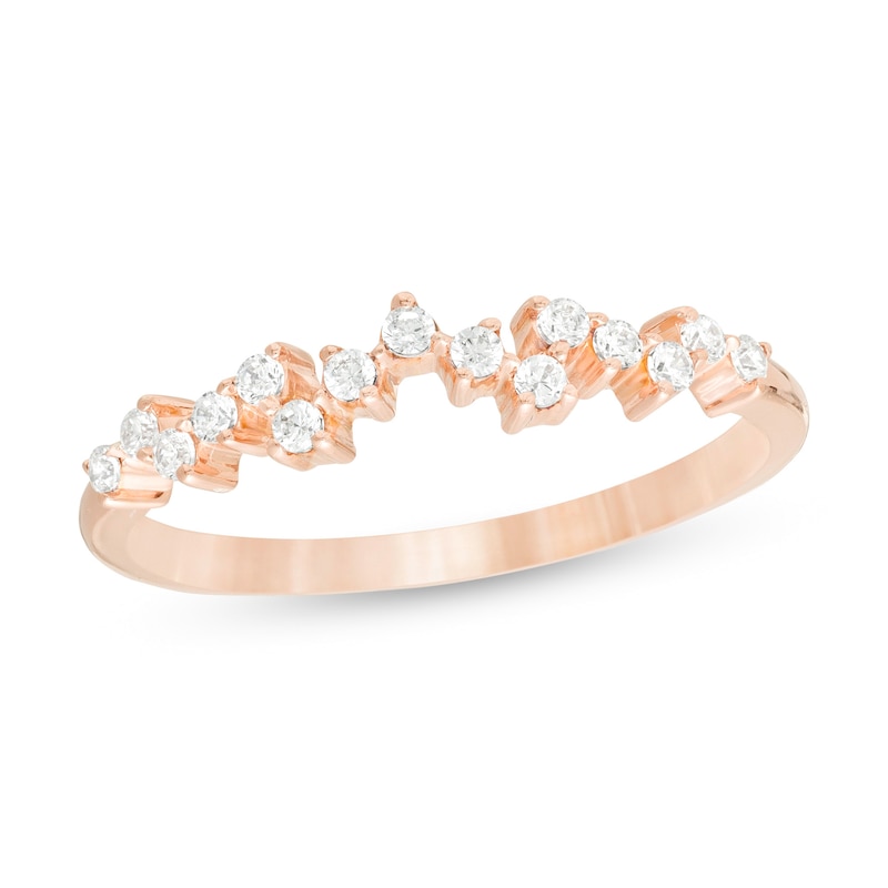 Main Image 1 of 1/5 CT. T.W. Diamond Scatter Anniversary Band in 10K Rose Gold