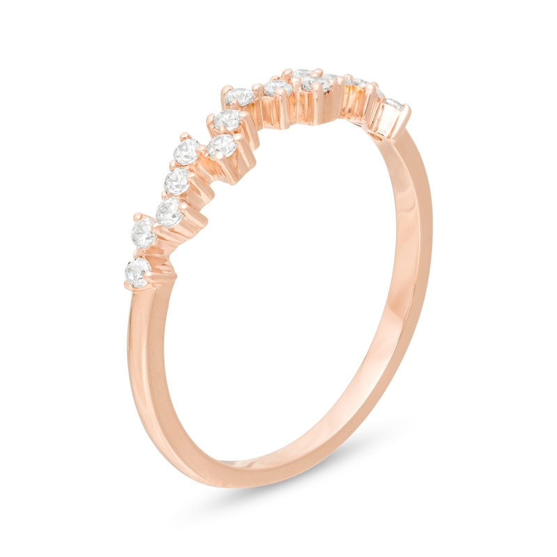 1/5 CT. T.W. Diamond Scatter Anniversary Band in 10K Rose Gold