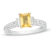 Thumbnail Image 1 of Vera Wang Love Collection Certified Octagonal Sapphire and 3/4 CT. T.W. Diamond Engagement Ring in 14K White Gold