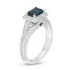 Thumbnail Image 2 of Vera Wang Love Collection Certified Octagonal Blue Sapphire and 3/4 CT. T.W. Diamond Engagement Ring in 14K White Gold