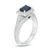 Thumbnail Image 1 of Vera Wang Love Collection Certified Octagonal Blue Sapphire and 3/4 CT. T.W. Diamond Engagement Ring in 14K White Gold