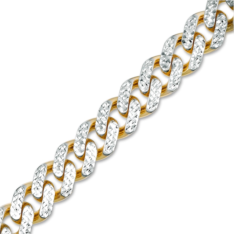 14K Yellow Gold Diamond Curb Chain Bracelet