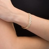 Thumbnail Image 2 of Textured Basket Weave Link Bracelet in 14K Gold - 7.25"