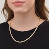 Thumbnail Image 1 of Made in Italy 4.3mm Diamond-Cut Figarope Chain Necklace in Hollow 14K Gold - 22"