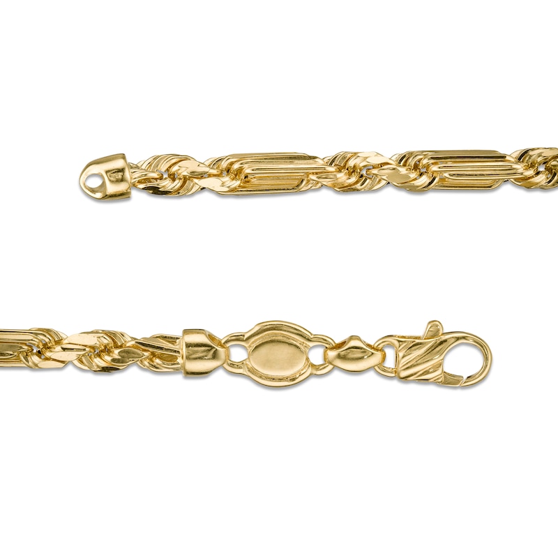 Main Image 4 of Made in Italy 4.3mm Diamond-Cut Figarope Chain Necklace in Hollow 14K Gold - 22"