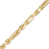 Thumbnail Image 1 of Made in Italy Men's 4.3mm Diamond-Cut Figarope Chain Bracelet in Hollow 14K Gold - 8.5"