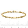 Thumbnail Image 4 of Made in Italy Men's 4.3mm Diamond-Cut Figarope Chain Bracelet in Hollow 14K Gold - 8.5"