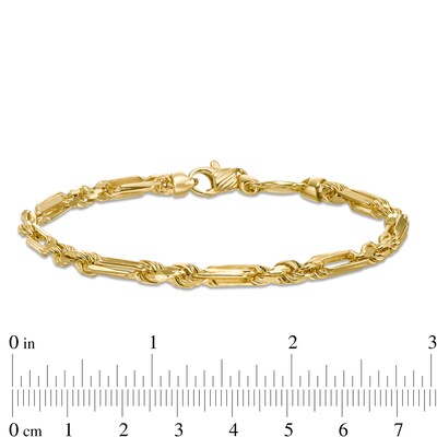 Italian 14K Gold Men's Designer Polished and Brushed Bracelet - Apples of Gold Jewelry