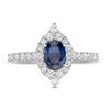 Thumbnail Image 4 of Vera Wang Love Collection Certified Oval Blue Sapphire and 5/8 CT. T.W. Diamond Frame Engagement Ring in 14K White Gold