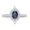 Thumbnail Image 3 of Vera Wang Love Collection Certified Oval Blue Sapphire and 5/8 CT. T.W. Diamond Frame Engagement Ring in 14K White Gold