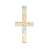 Thumbnail Image 1 of 1/15 CT. T.W. Diamond Crucifix Necklace Charm in 10K Two-Tone Gold