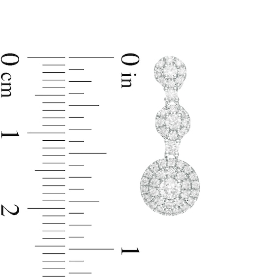 1/2 CT. T.w. Diamond Past Present Future® Frame Drop Earrings in 10K White Gold