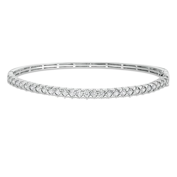 1 CT. T.w. Diamond Bangle in 10K White Gold - 7.5"