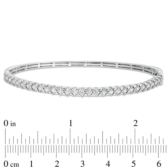 1 CT. T.w. Diamond Bangle in 10K White Gold - 7.5"