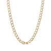 Thumbnail Image 0 of Italian Gold Men's 7.2mm Curb Chain Necklace in Hollow 10K Two-Tone Gold - 24"