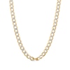 Thumbnail Image 1 of Italian Gold Men's 7.2mm Curb Chain Necklace in Hollow 10K Two-Tone Gold - 24"