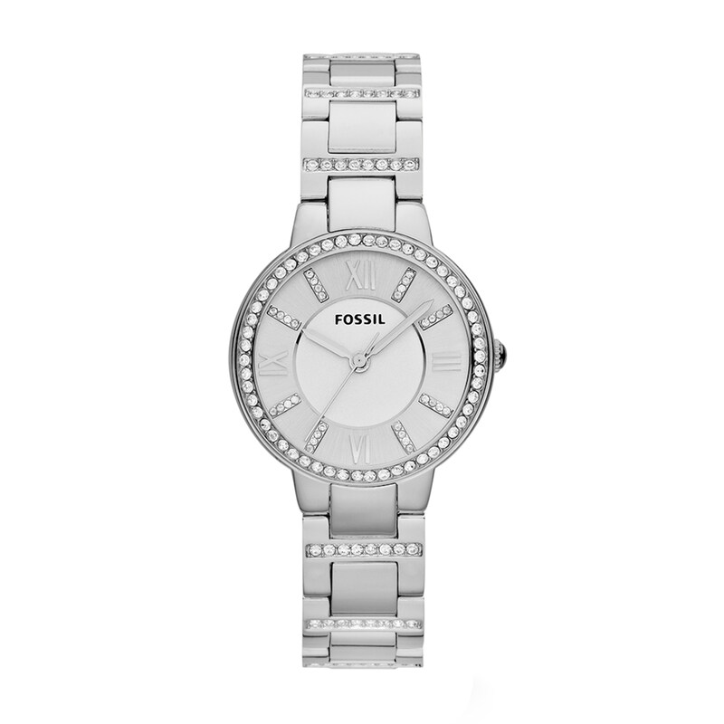 Main Image 1 of Ladies' Fossil Virginia Crystal Accent Watch with White Dial (Model: ES3282)