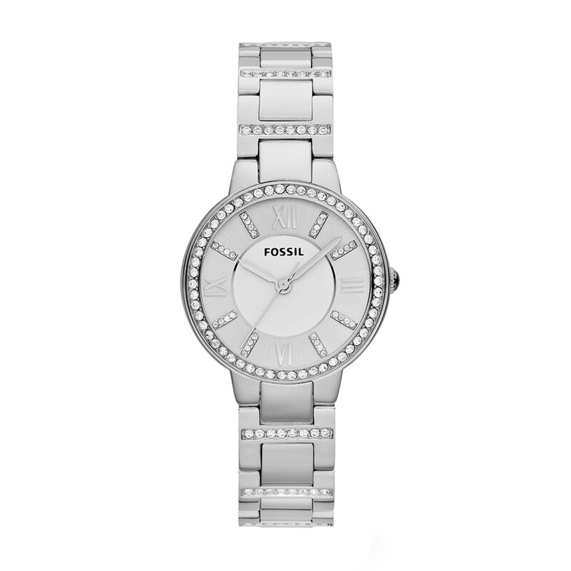 Ladies' Fossil Virginia Crystal Accent Watch with White Dial (Model: ES3282)