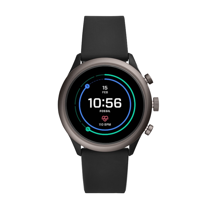 Main Image 1 of Men's Fossil Sport Strap Smart Watch with Black Dial (Model: FTW4019)