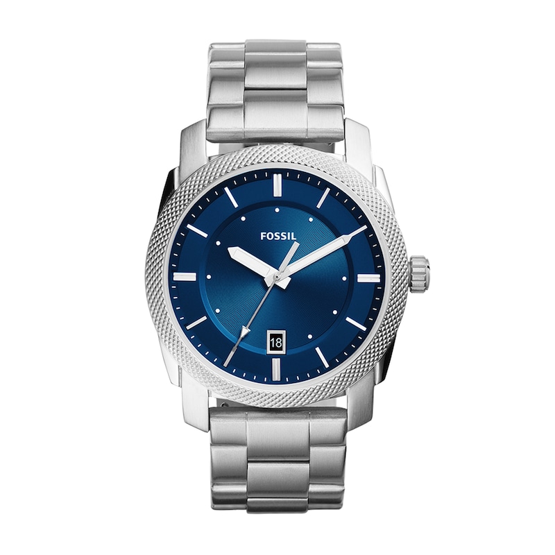 Men's Fossil Machine Watch with Blue Dial (Model: FS5340)